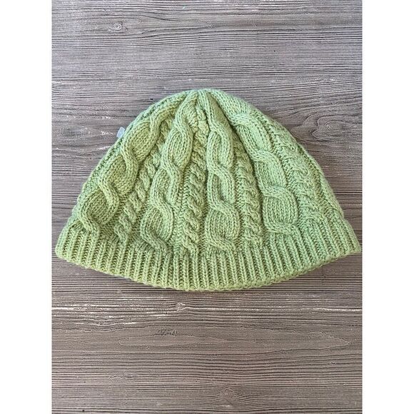 The North Face Knitted Mixed Wool Blend  /Fleece Olive Green Beanie - Picture 2 of 6